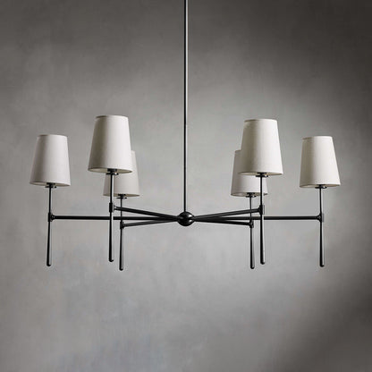 Torcia Brass and Linen Chandelier