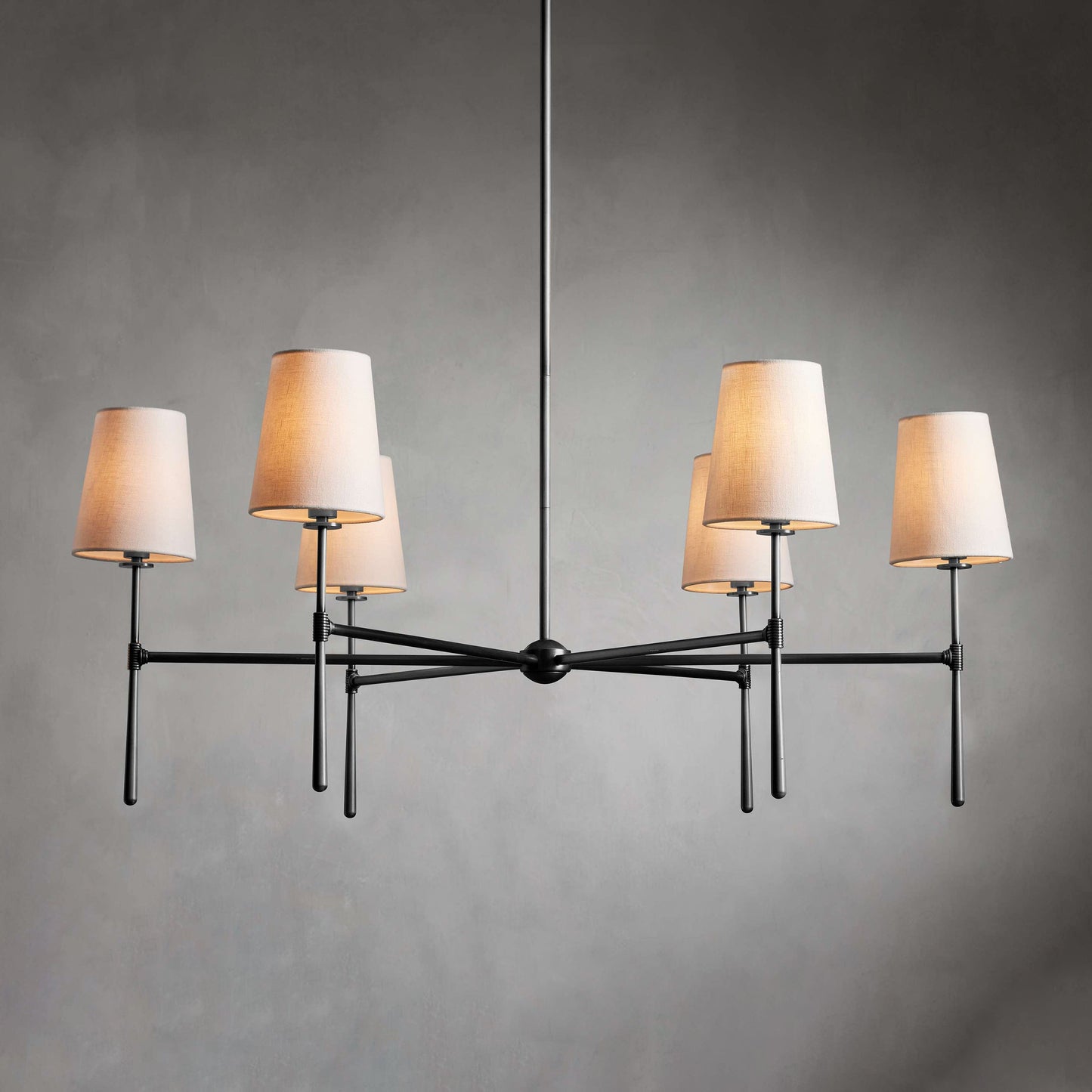 Torcia Brass and Linen Chandelier