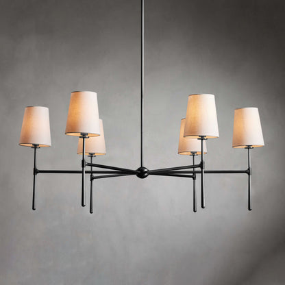 Torcia Brass and Linen Chandelier