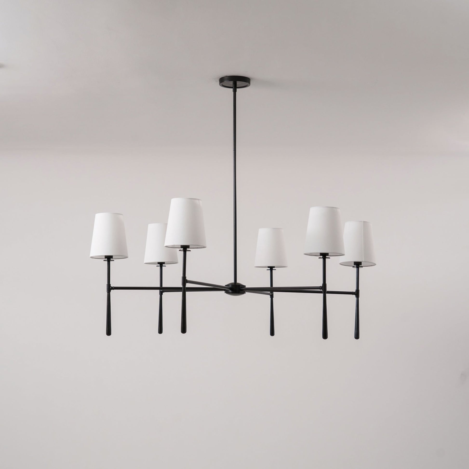 Torcia Brass and Linen Chandelier