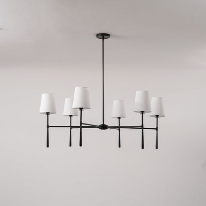 Torcia Brass and Linen Chandelier