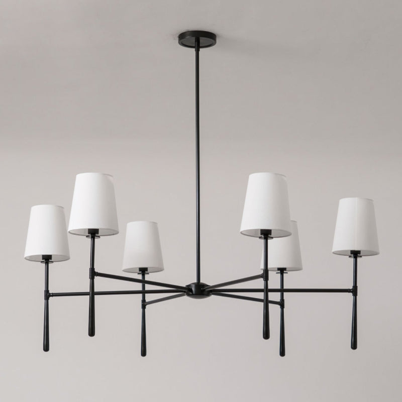 Torcia Brass and Linen Chandelier