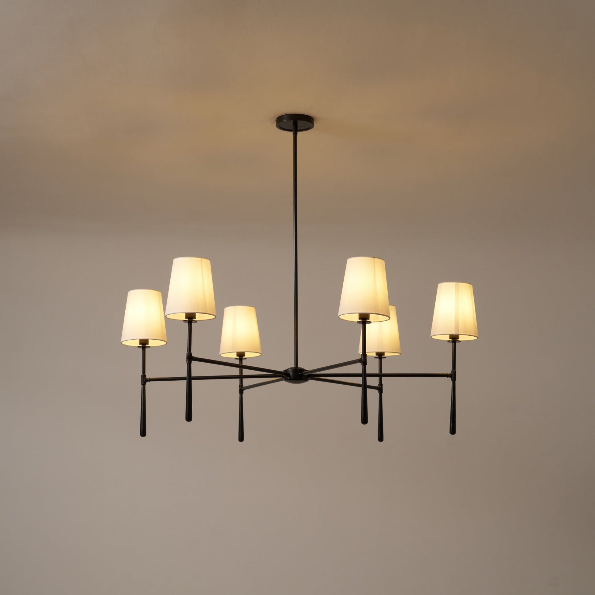 Torcia Brass and Linen Chandelier