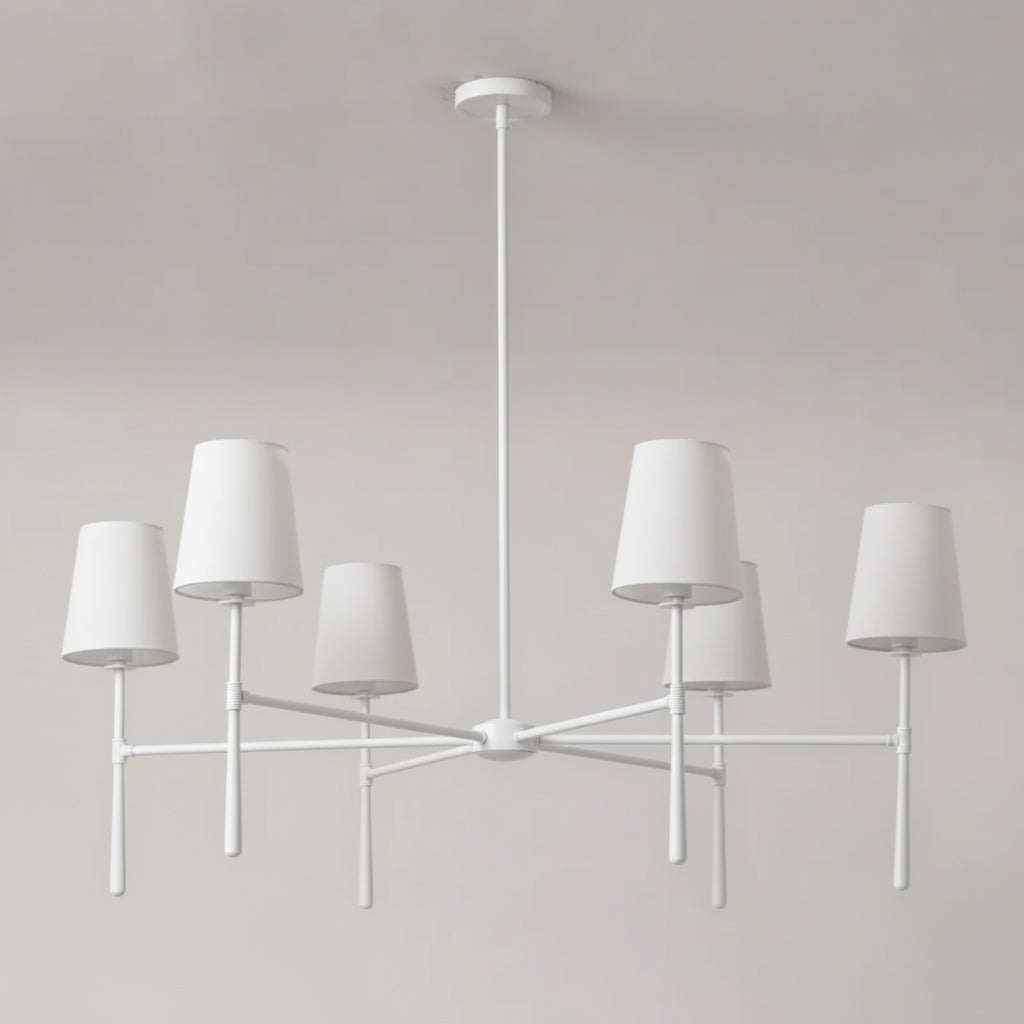 Torcia Brass and Linen Chandelier