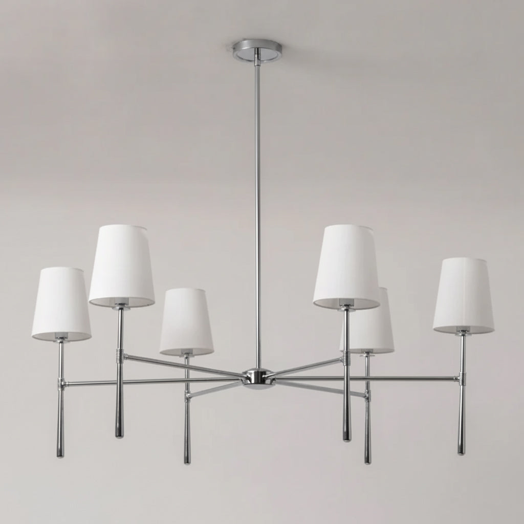 Torcia Brass and Linen Chandelier