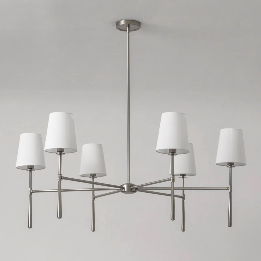Torcia Brass and Linen Chandelier