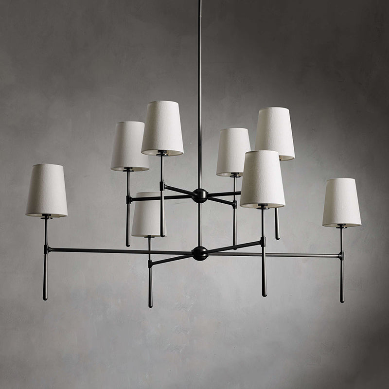 Torcia Brass and Linen Chandelier