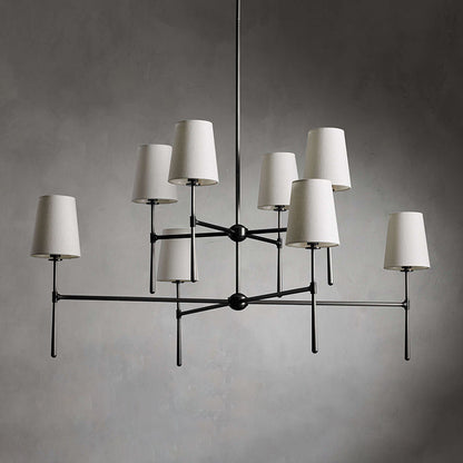 Torcia Brass and Linen Chandelier