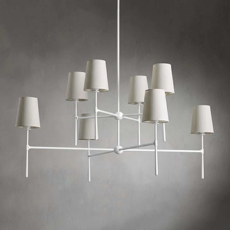 Torcia Brass and Linen Chandelier