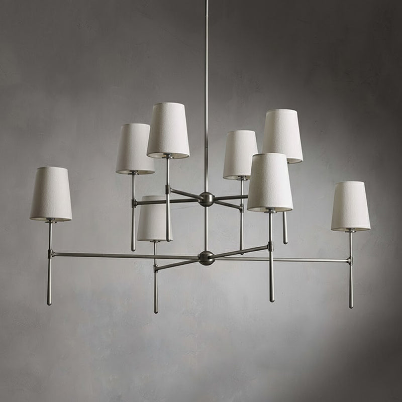 Torcia Brass and Linen Chandelier