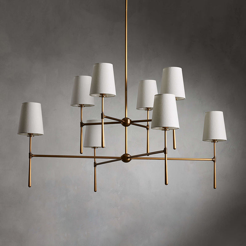 Torcia Brass and Linen Chandelier