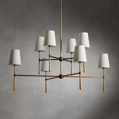 Torcia Brass and Linen Chandelier