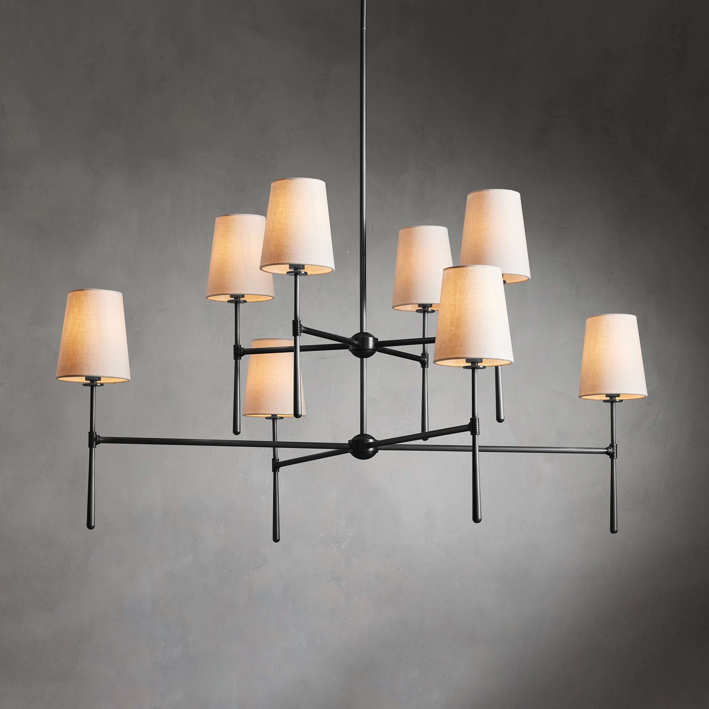 Torcia Brass and Linen Chandelier
