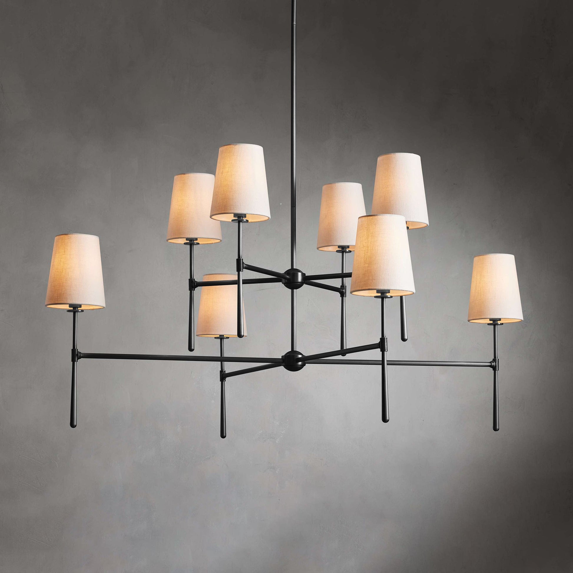 Torcia Brass and Linen Chandelier