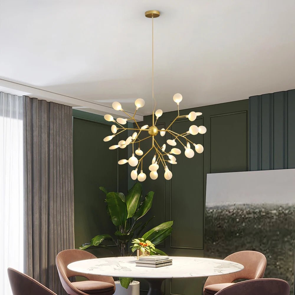 Nordic Firefly LED Chandelier – Modern Gold Ceiling Pendant Light - Nuovo Luxury - 