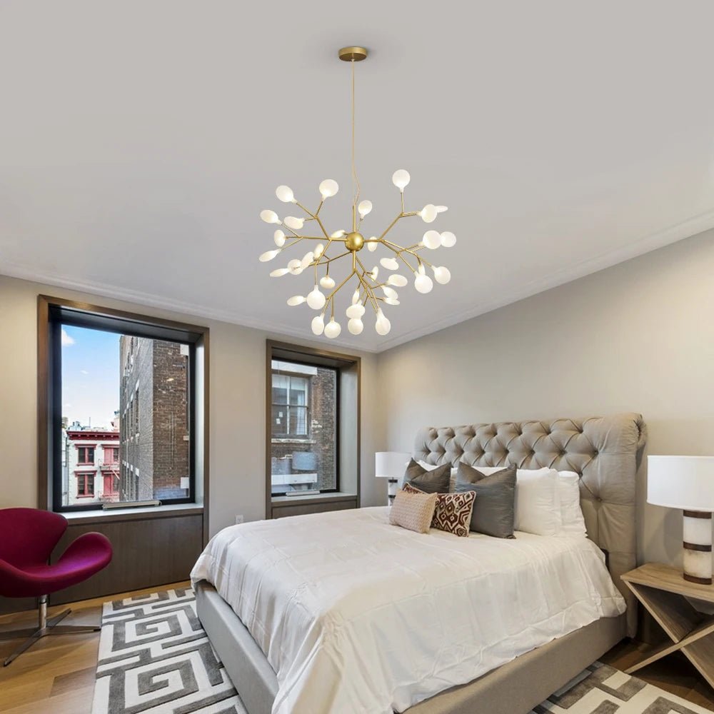 Nordic Firefly LED Chandelier – Modern Gold Ceiling Pendant Light - Nuovo Luxury - 