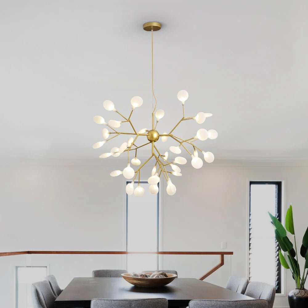 Nordic Firefly LED Chandelier – Modern Gold Ceiling Pendant Light - Nuovo Luxury - 