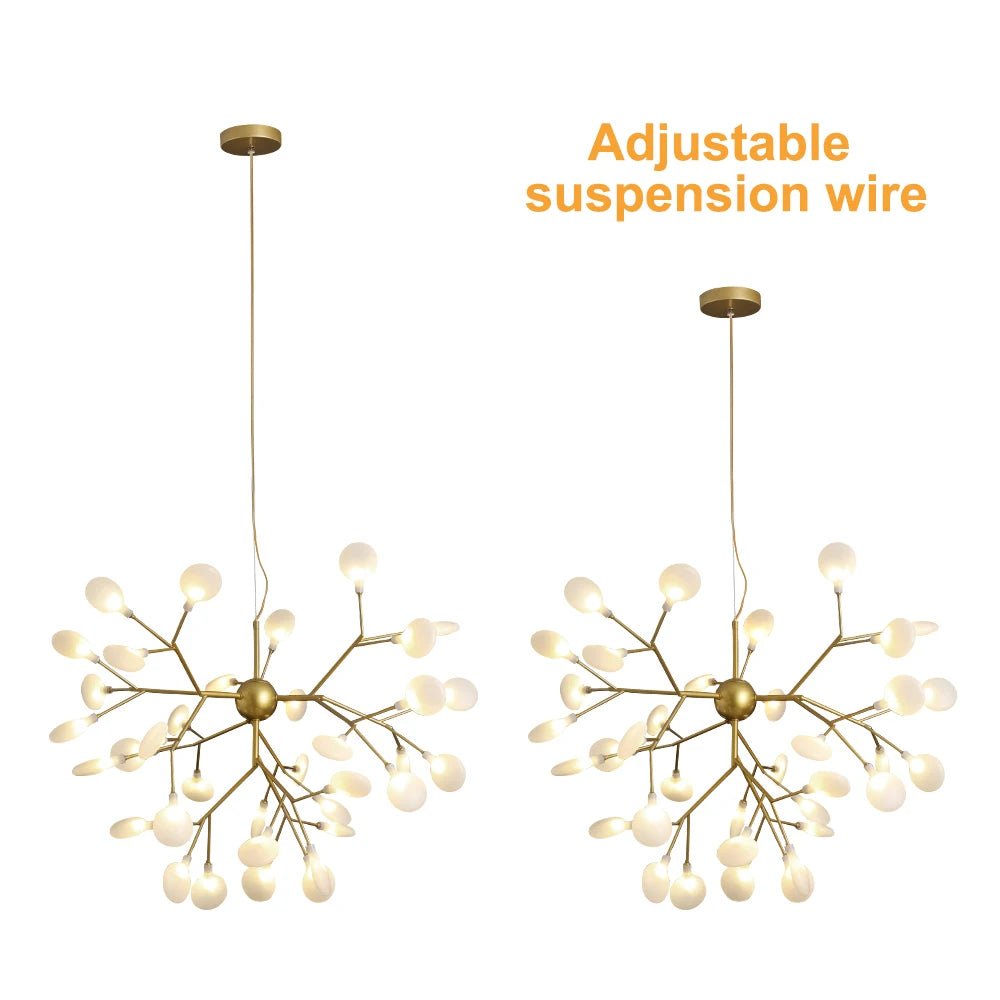 Nordic Firefly LED Chandelier – Modern Gold Ceiling Pendant Light - Nuovo Luxury - 