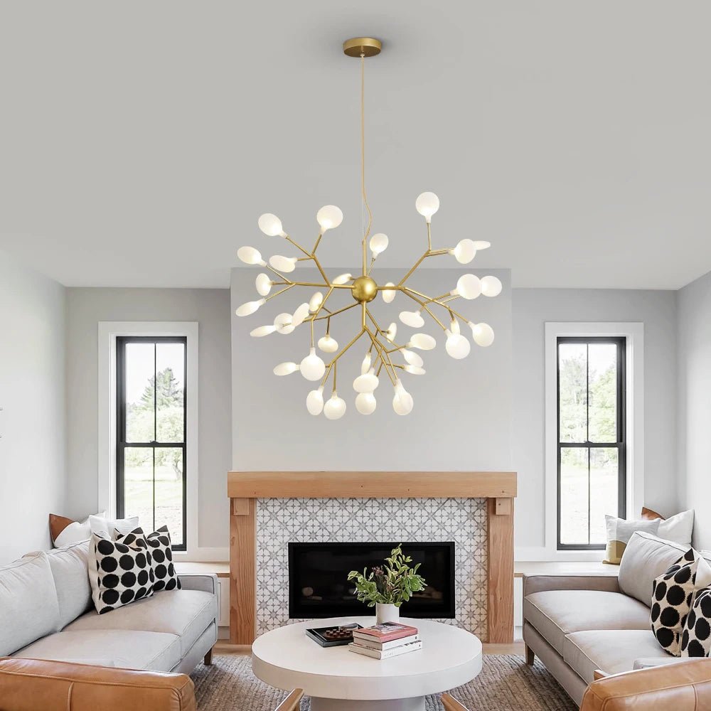 Nordic Firefly LED Chandelier – Modern Gold Ceiling Pendant Light - Nuovo Luxury - 
