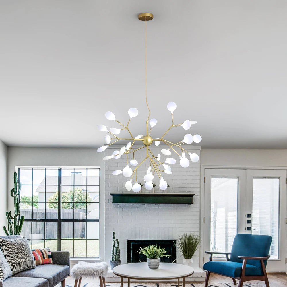 Nordic Firefly LED Chandelier – Modern Gold Ceiling Pendant Light - Nuovo Luxury - 