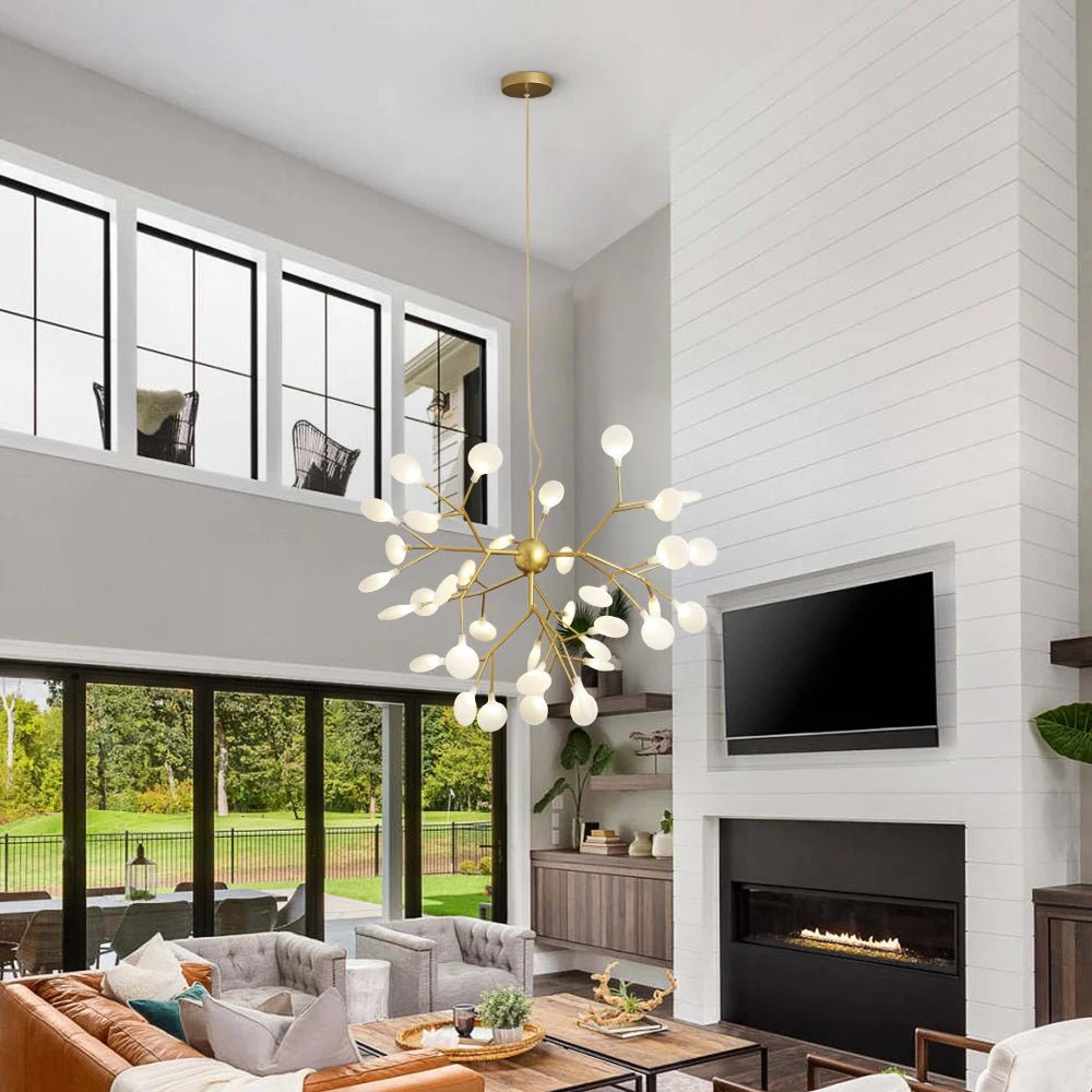 Nordic Firefly LED Chandelier – Modern Gold Ceiling Pendant Light - Nuovo Luxury - 