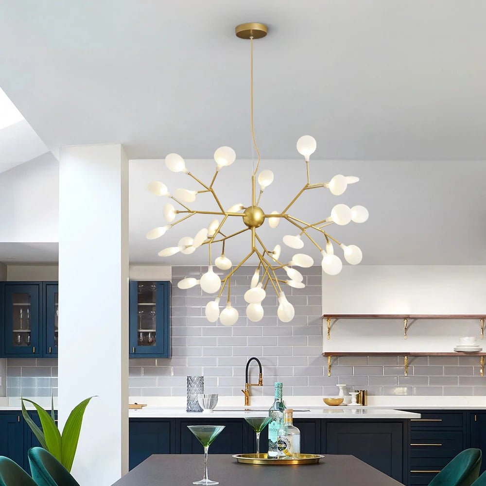 Nordic Firefly LED Chandelier – Modern Gold Ceiling Pendant Light - Nuovo Luxury - 