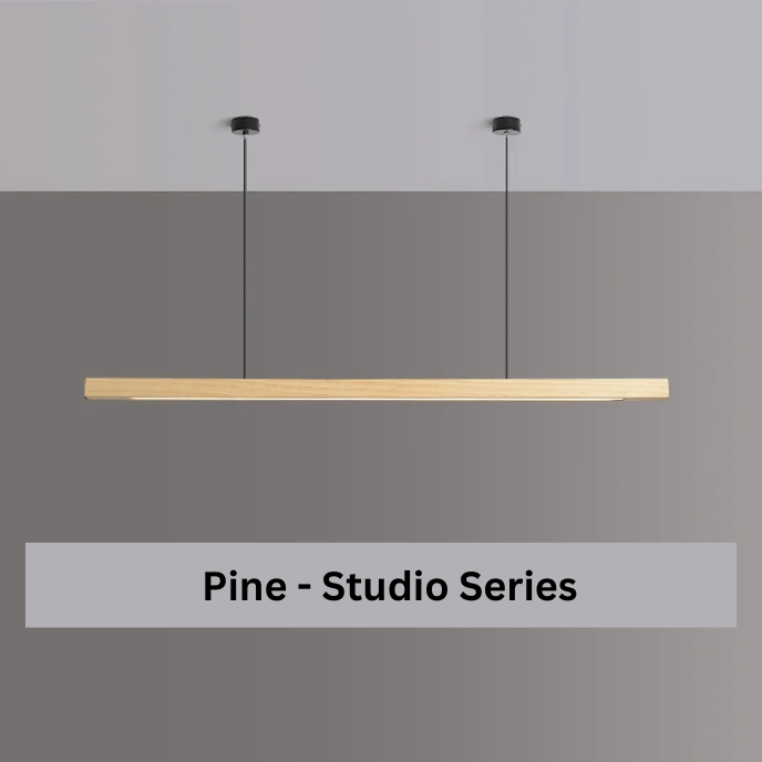 Nordic Timber Line LED Pendant Light – Modern Wooden Linear Hanging Lamp - Nuovo Luxury - 