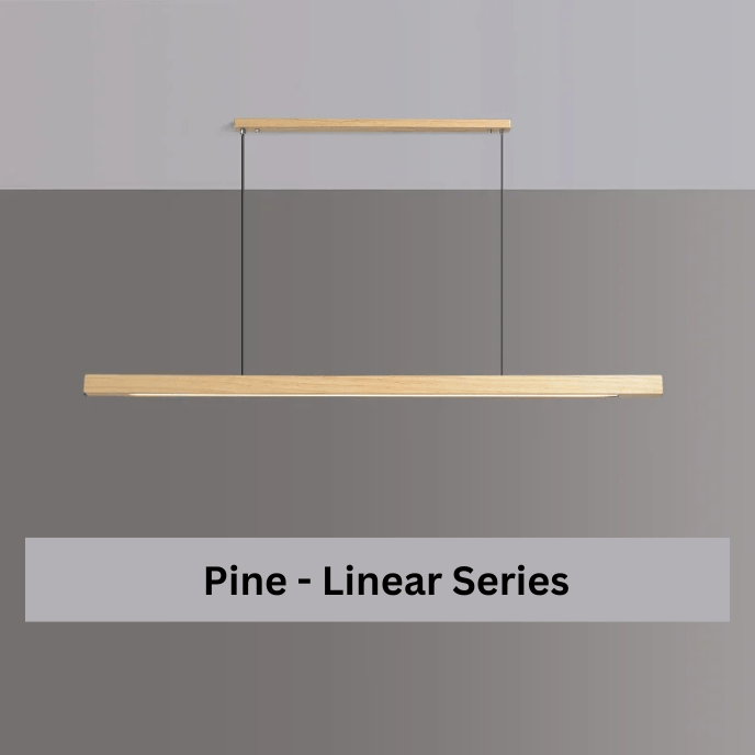 Nordic Timber Line LED Pendant Light – Modern Wooden Linear Hanging Lamp - Nuovo Luxury - 