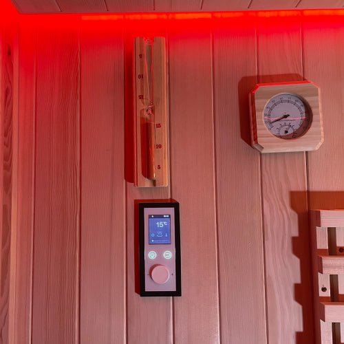 Outdoor Hybrid - Heating 4 Person Infrared & Electric Stove Sauna 2m x 2m - Nuovo Luxury - Outdoor Sauna