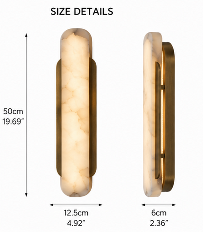 Ovale wall sconce size comparison showing the 25cm and 50cm heights