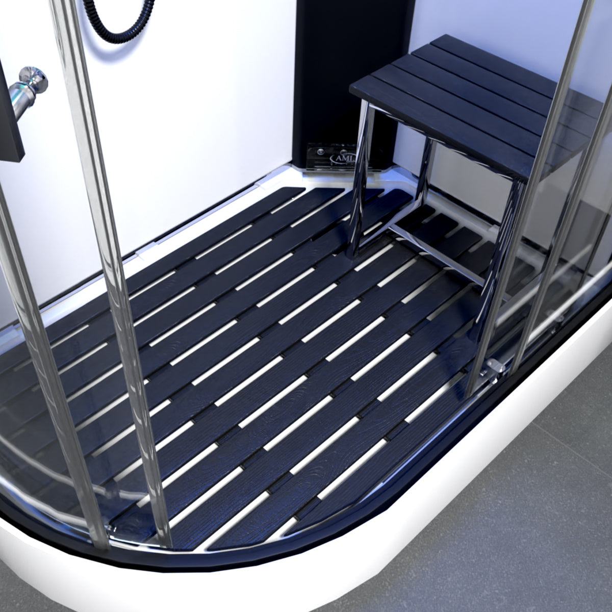 Insignia Monochrome Steam Shower - Right Hand Offset
