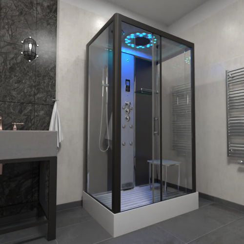 Insignia Platinum Steam Shower 1050x850mm - Black Frame