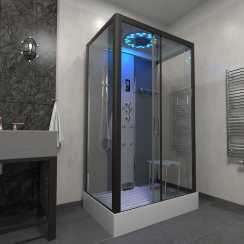 Insignia Platinum Steam Shower 1050x850mm - Black Frame
