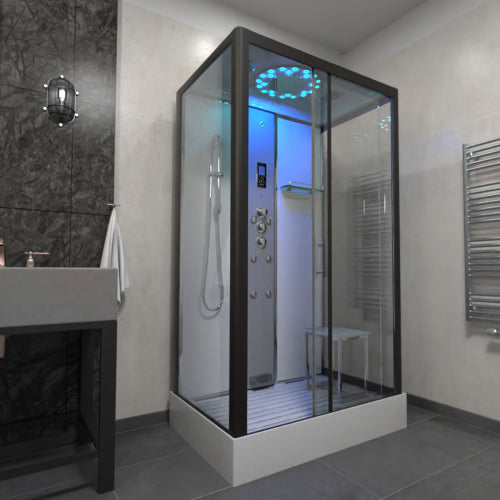Insignia Platinum Steam Shower 1050x850mm - Black Frame