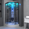 Insignia Premium Steam Shower 800x800mm - Black Frame/Clear Glass