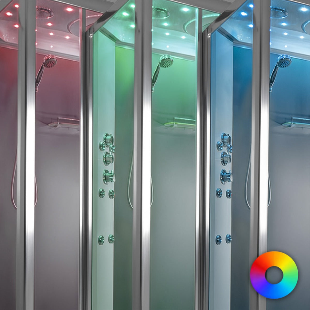 Chromotherapy LED lighting, seven colour spectrum