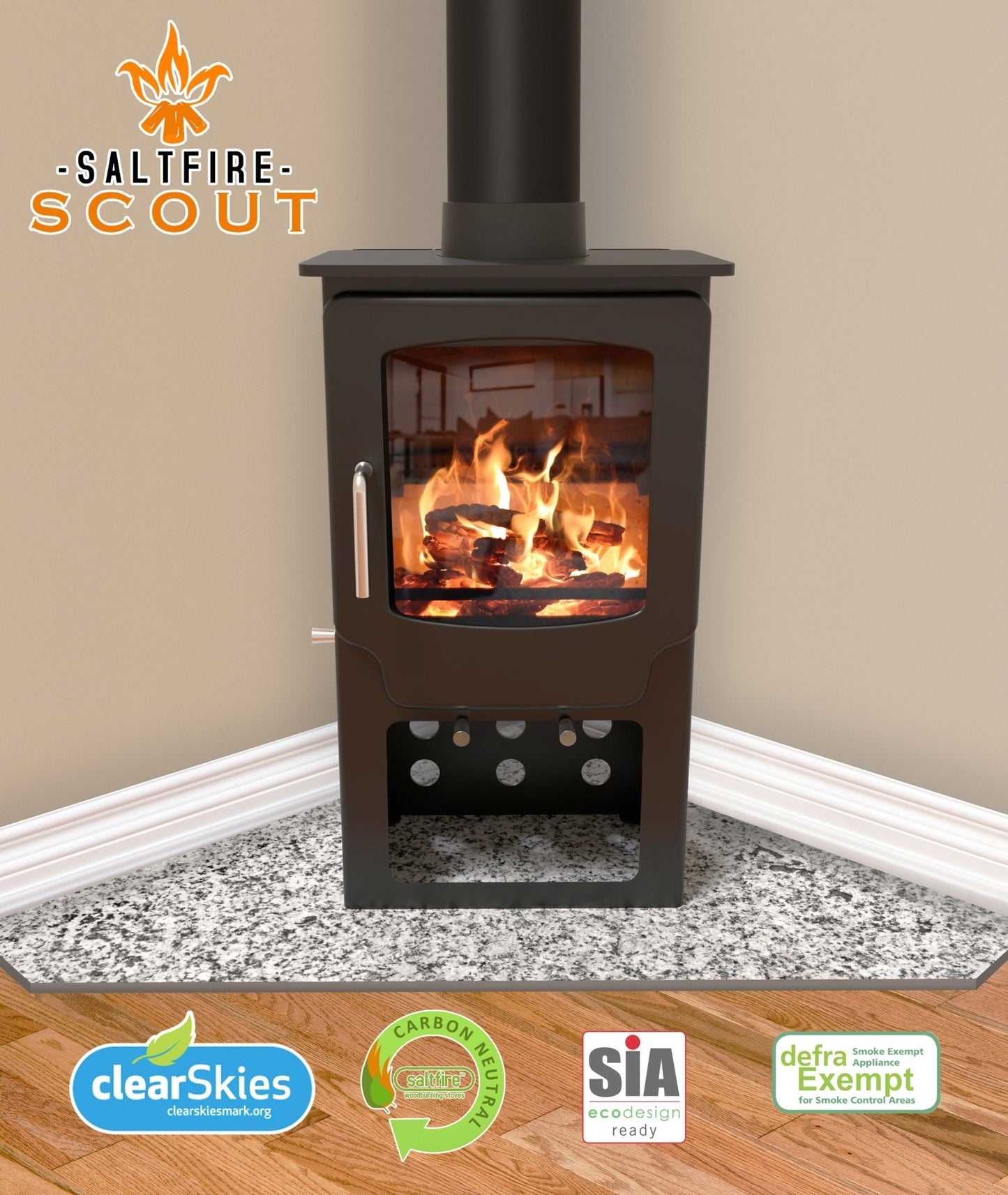 Saltfire Scout Tall Multi - fuel / Wood Burning Stove - Nuovo Luxury - Wood Stoves