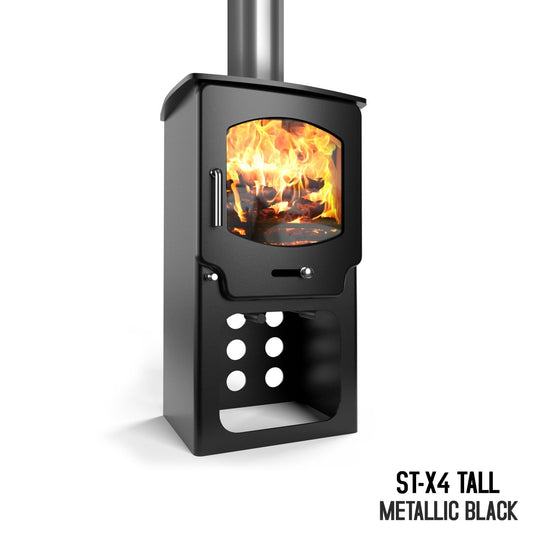 Saltfire ST - X4 Tall Eco Design Ready Wood Burning & Multi - Fuel Stove - Nuovo Luxury - Wood Stoves