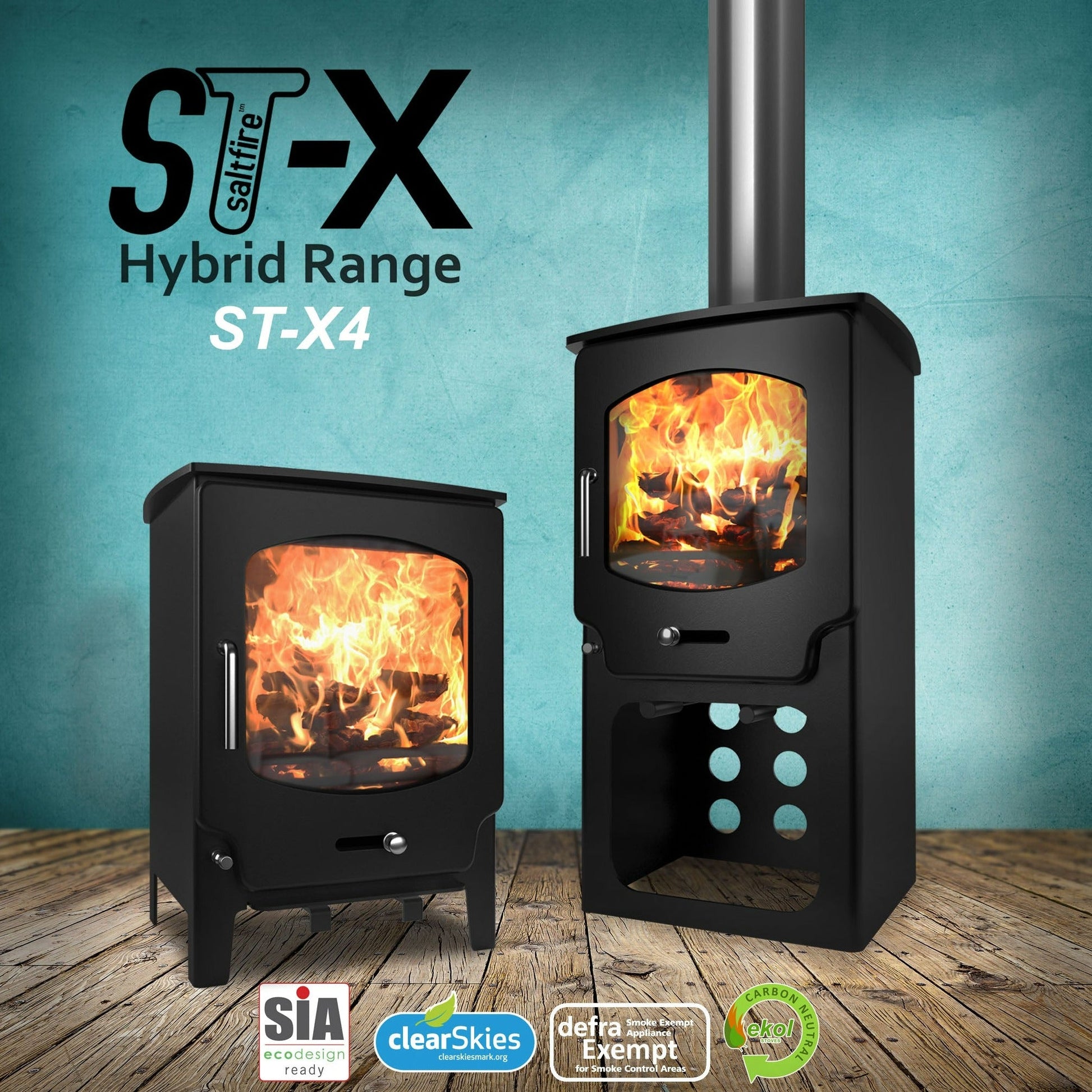 Saltfire ST - X4 Wood Burning & Multi - Fuel Stove - Nuovo Luxury - Wood Stoves