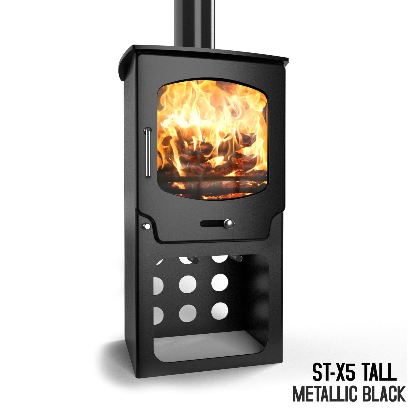 Saltfire ST - X5 Tall Eco Design Ready Wood Burning & Multi - Fuel Stove - Nuovo Luxury - Wood Stoves