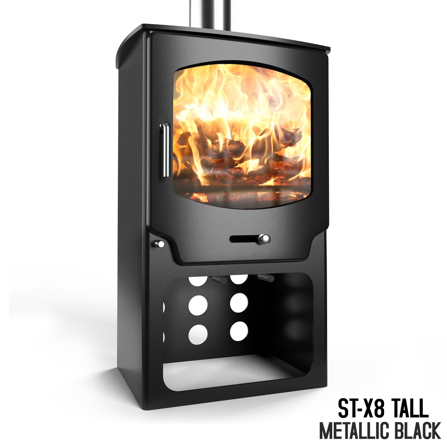 Saltfire ST - X8 Tall Eco Design Ready Wood Burning & Multi - Fuel Stove - Nuovo Luxury - Wood Stoves