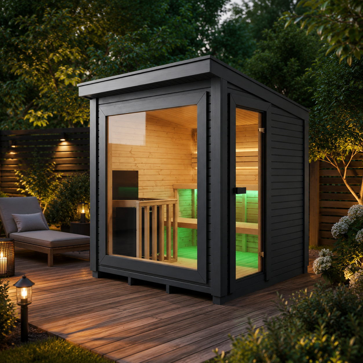 2m Box Sauna — 4-Person Outdoor Garden Sauna