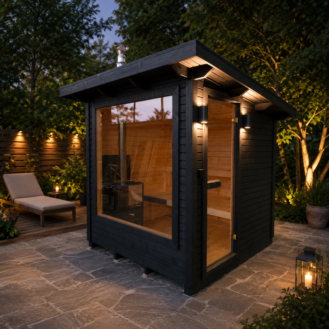 2m Box Sauna — 4-Person Outdoor Garden Sauna