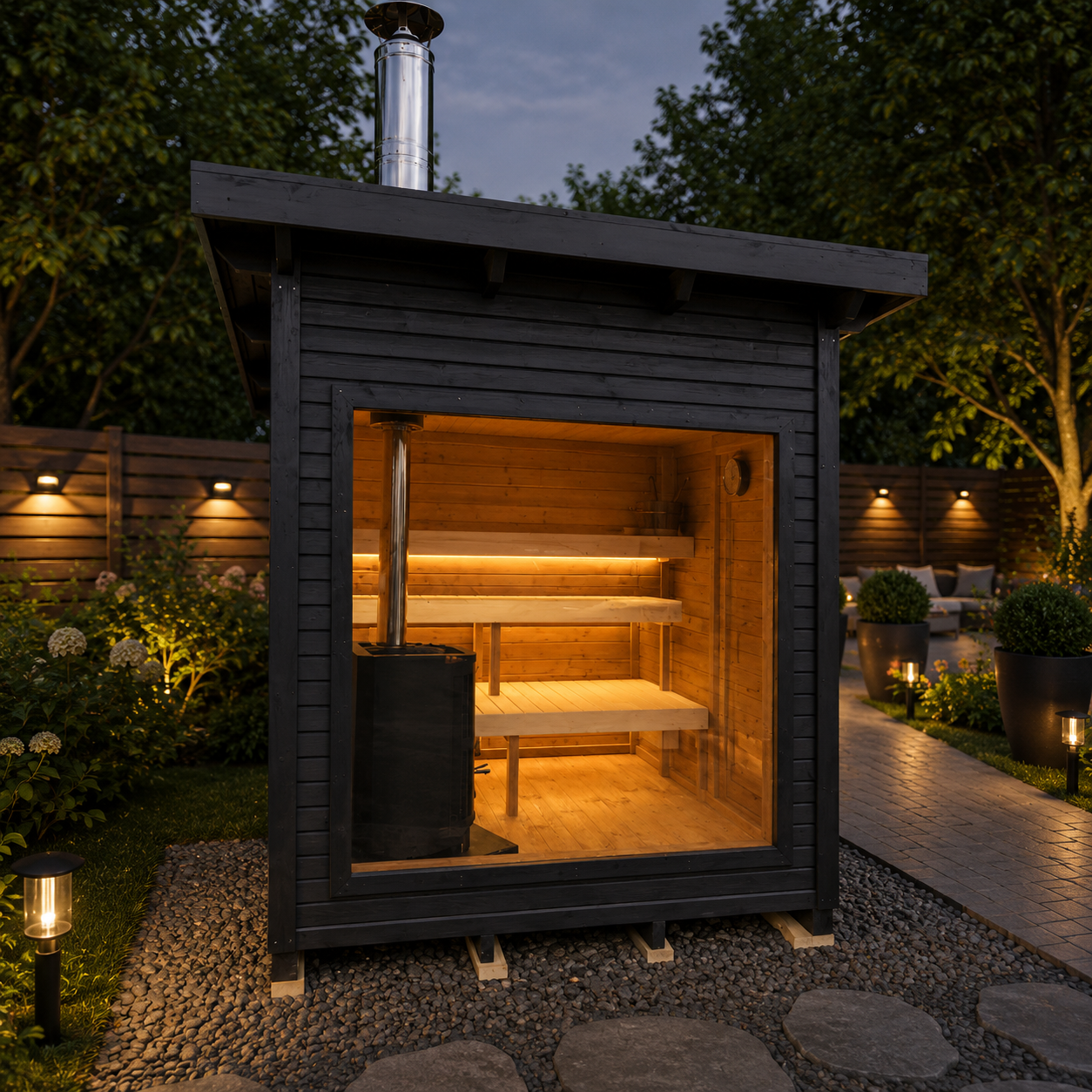 2m Box Sauna — 4-Person Outdoor Garden Sauna