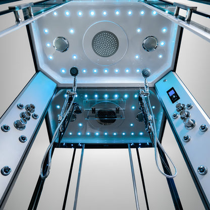 Platinum twin steam shower interior shower wall