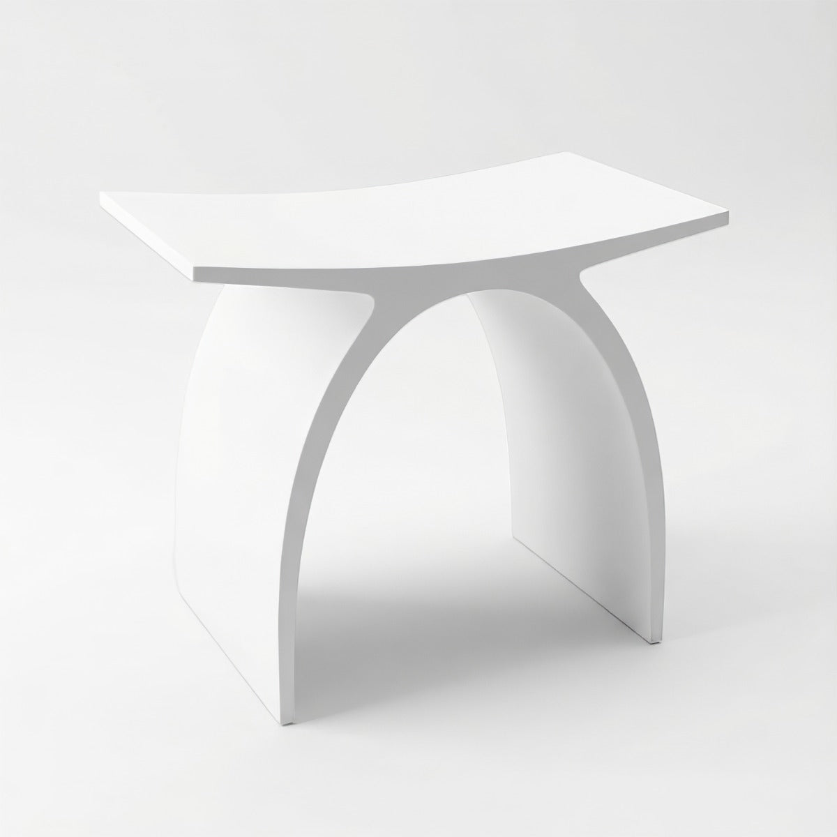 Luxury curved stone-finished stool