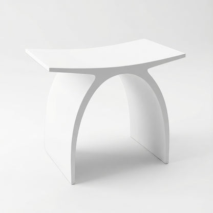 Luxury curved stone-finished stool