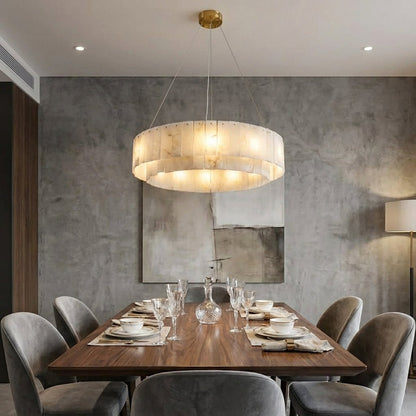 The Seville Alabaster Stone Chandelier – Tiered & Linear Series - Nuovo Luxury - Lighting