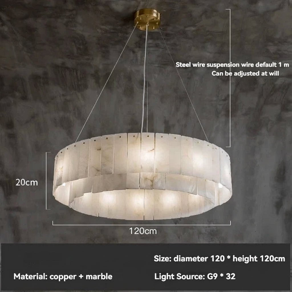 The Seville Alabaster Stone Chandelier – Tiered & Linear Series - Nuovo Luxury - Lighting