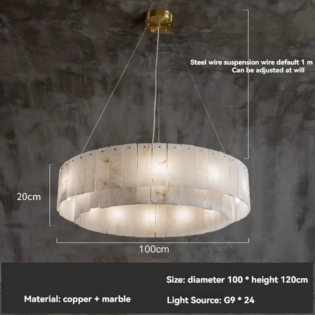 The Seville Alabaster Stone Chandelier – Tiered & Linear Series - Nuovo Luxury - Lighting